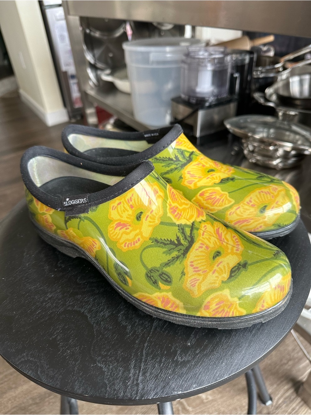 Sloggers Green and Yellow Poppy Garden Clogs